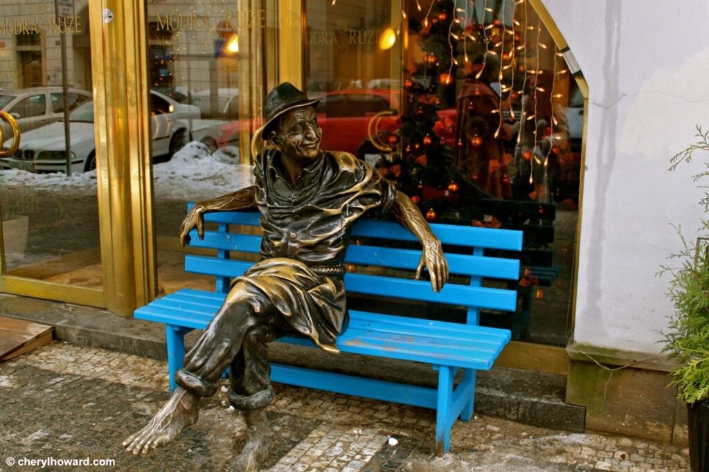 Weird Things In Prague - Statue Of Man On Bench