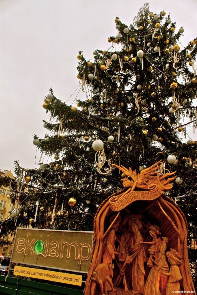 The Christmas Market At Old Town Square In Prague Tree