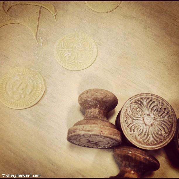 Stamping or Branding Ligurian Pasta.