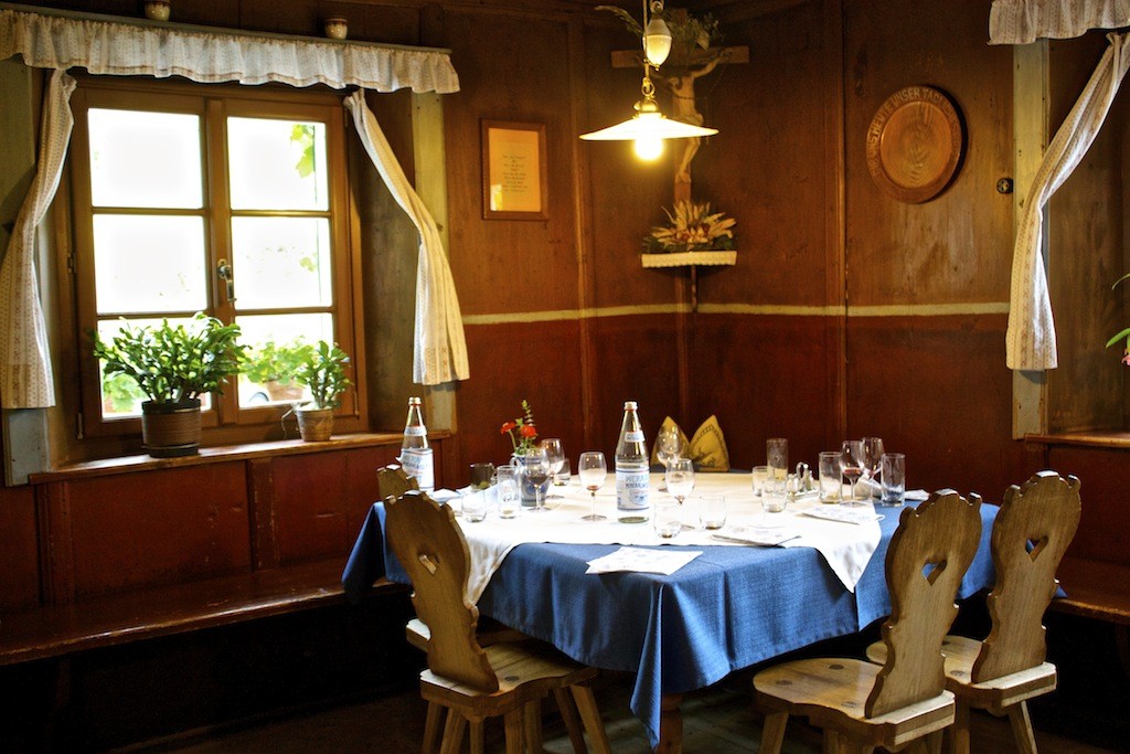 Lunch Room - Lunch at a Farm in the Italian Alps.