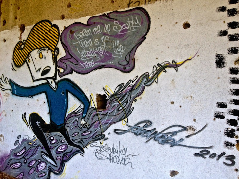 Mostar Street Art - Beam Me Up Scotty