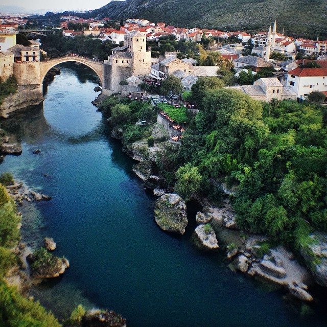 View of Stari Most in Mostar