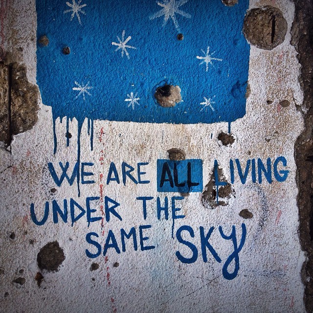 We Are All Living Under the Same Sky Street Art in Mostar