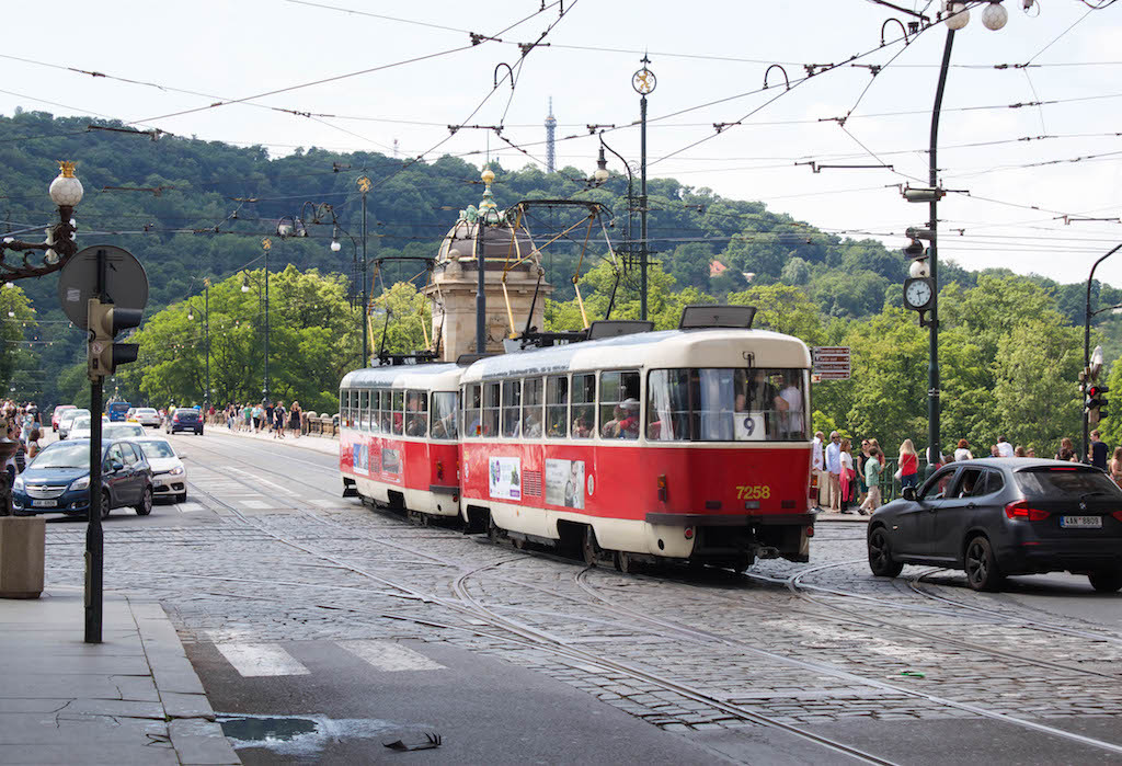 Prague Photos - Red Tram