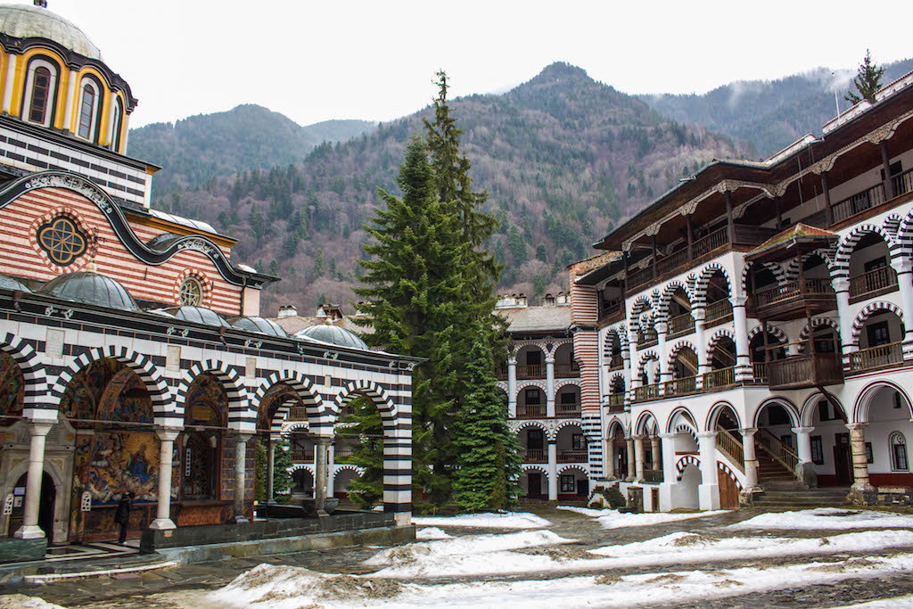 Rila Monastery Winter Mountains