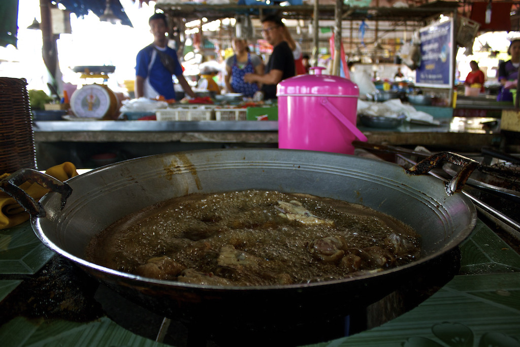Markets in Trang Cooking Meat
