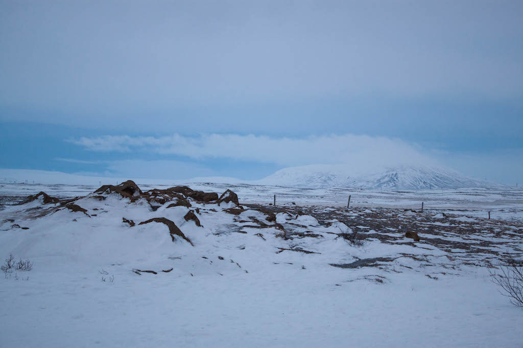 Gullfoss Waterfall in Winter - Mountains