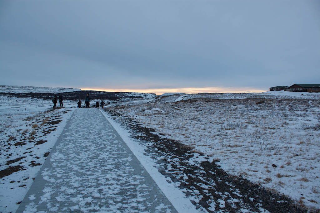 Gullfoss Waterfall in Winter - Walking Between Lookout Points