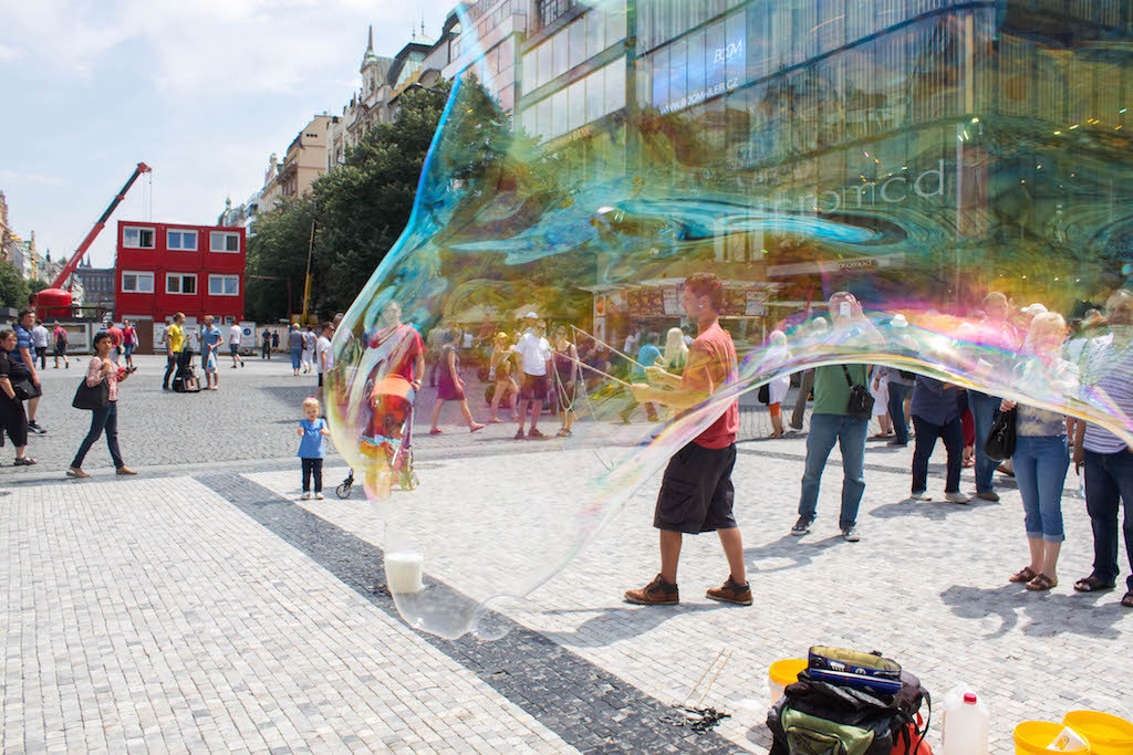 Prague Photos - Blowing Bubbles