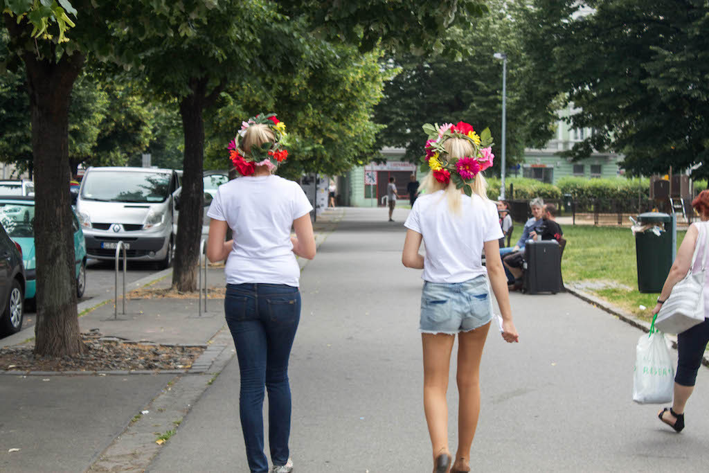 Prague Photos - Girls With Flowers in Hair