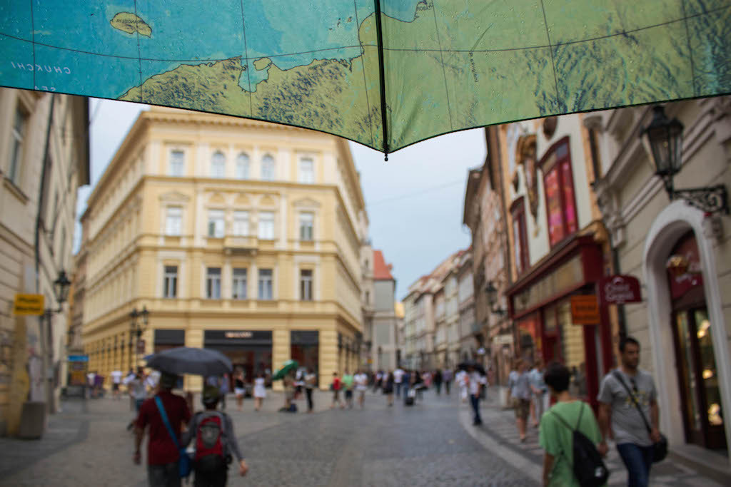 Prague Photos - Raining Umbrella