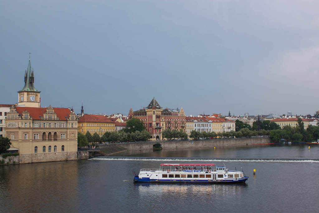 Prague Photos - View Over River from Charles Bridge