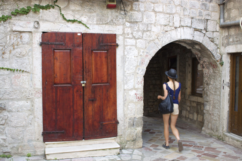 Kotor Montenegro - Girl Walking Old Town