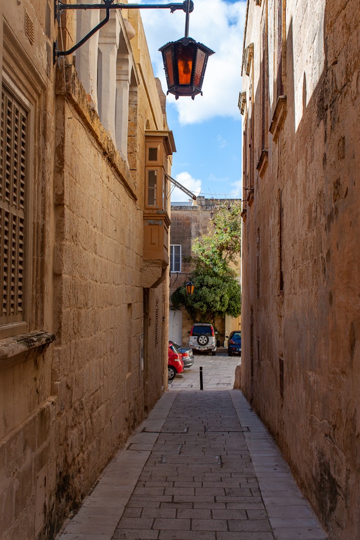 Mdina Malta - Lamp On Narrow Street