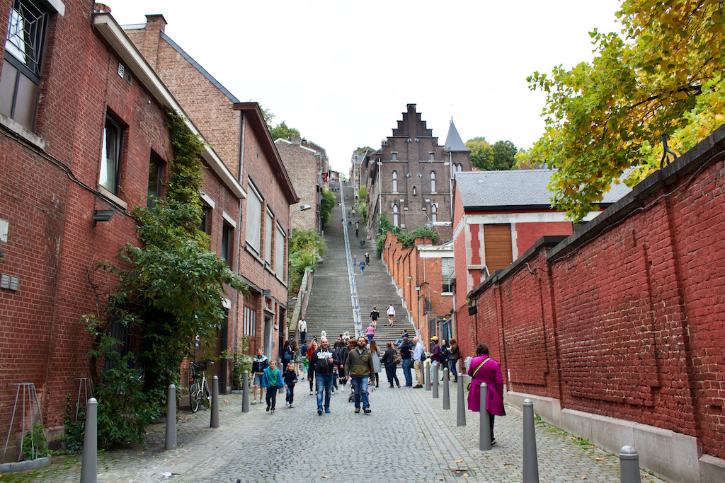 LIEGE, BELGIUM - Jun 05, 2021: Liege, Belgium, June 2021: Famous Montagne  de Bueren stairs in Liege, Belgium. 374 steps staircase Stock Photo - Alamy