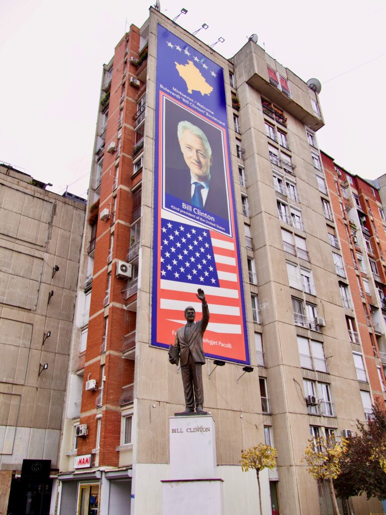 Bill Clinton Statue Pristina Kosovo On Bill Clinton Blvd